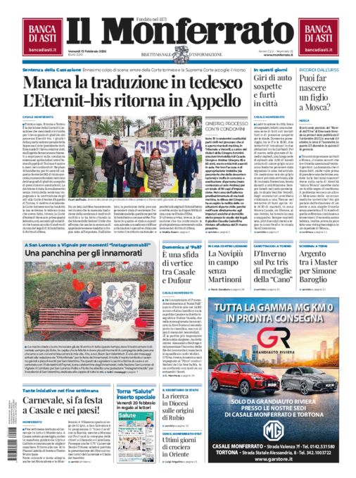 Il Monferrato - Edizione 12 del 13/02/2026